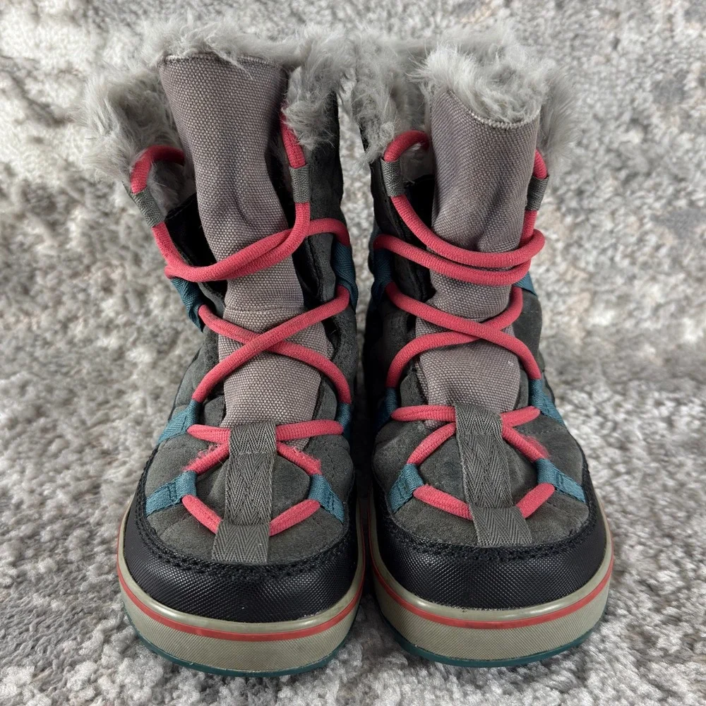 Sorel Size 6.5 Glacy Explorer Waterproof Faux Fur Winter Snow Boots Gray Women